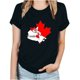 thumbnail image 1 of Camisetas de Manga Corta para Mujeres Canadá Día Hoja de Arce Impresión Básica de Verano Tee, Cuello Redondo Camiseta Casual, 1 of 3
