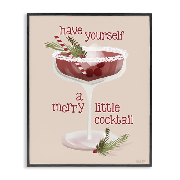 Stupell Industries Eclectic Merry Little Cocktail Black Framed Giclee Art, 11 x 14, by House Fenway