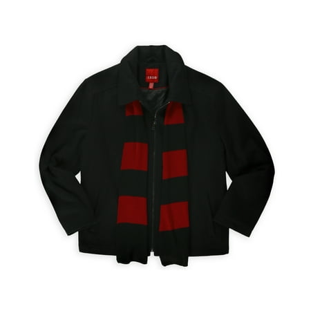 IZOD Mens Wool Blend Coat & Scarf Set Pea Coat