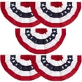 thumbnail image 1 of Bandera de banderines de Estados Unidos, bandera patriótica de medio abanico (azul rojo), decoraciones patrióticas, banderas de abanico plisadas, bandera de banderines de Estados Unidos, bandera de estrellas y rayas, bandera para el Día de la Independencia, Día Conmemorativo y Día del Trabajo (5 piezas, 1,5 x 3 pies) brillar Electrónica, 1 of 5