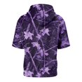 thumbnail image 6 of UDAUDU Mens Camo Shirts with Hood Breathable Lightweight Short Sleeve Hoodies Athletic Workout Fall Trendy Sweatshirt Purple 3XL, 6 of 8