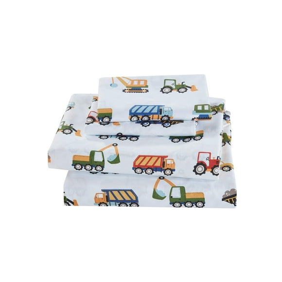 Juego de sábanas Linen Plus para niños Construction Tractors Twin