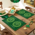 thumbnail image 3 of St. Patrick's Day Placemats Set of 4, Celtic Knots Four Leaf Clovers Table Mats Washable Heat-Insulation Non-Slip Place Mats for Kitchen Dinner Table Indoor Outdoor Decor,13x19 Inch Forest Green, 3 of 9