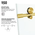 thumbnail image 5 of VIGO Elan E-Class 56 to 60 in. W x 66 in. H Sliding Frameless Tub Door in Matte Gold with 3/8 in. (10mm) Clear Glass, 5 of 13