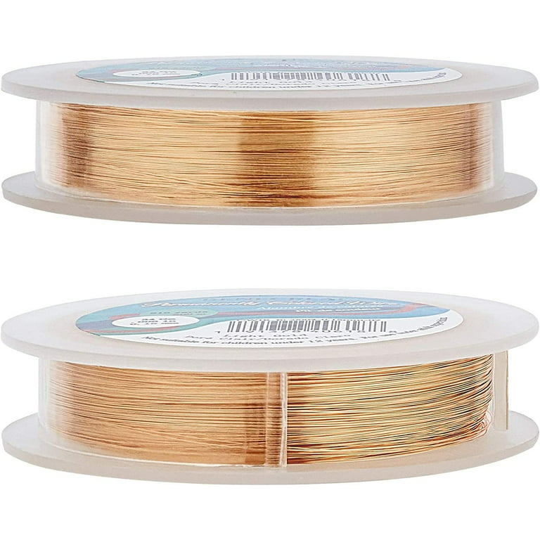 10 Pack Jewelry Beading Wire with Cutting Pliers, DaKuan Craft Wire Jewelry Beading Wire Tarnish Resistant Copper Wire for Jewelry Making (26 Gauge)
