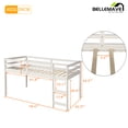 thumbnail image 3 of Bellemave White Twin Size Loft Bed with Rolling Portable Desk, Drawers and Bookshelves for Teen, Versatile Wood Frame Loft Bed with Desk and Storage for Bedroom, 3 of 8