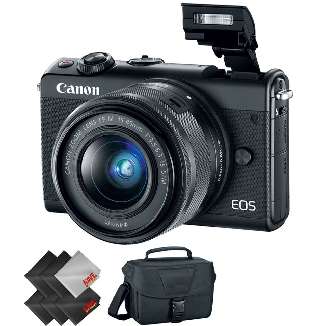 Canon EOS M100 Mirrorless Camera - Black + 15-45mm Lens Starter Bundle 52