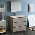 thumbnail image 2 of Fresca Lazzaro 36" Gray Wood Free Standing Modern Bathroom Vanity with Medicine Cabinet, 2 of 9
