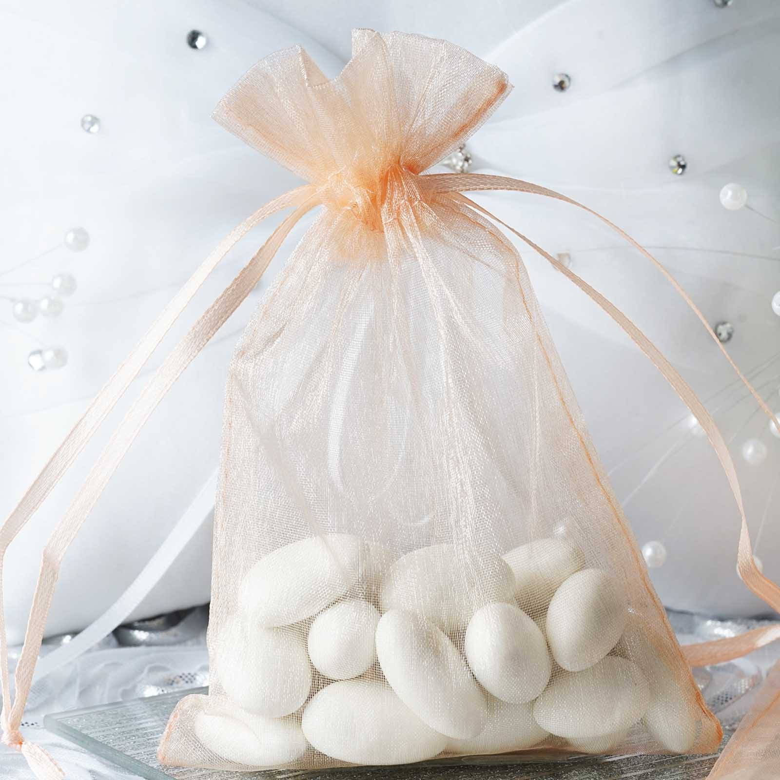 25PCS Wedding Favors Candy Gift Bags Organza Drawstring Small Pouch Packing Bag 