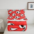 thumbnail image 5 of Erosebridal Football Comforter Set Twin Size Soccer Bedding Set Soccer Ball Game Light Red Comforter Sports Theme Quilt Set, 5 of 7
