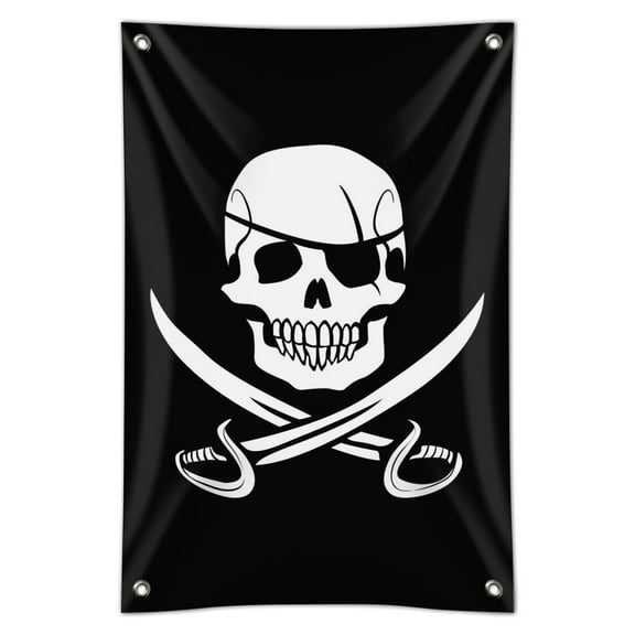 Pirate Skull Crossed Swords Jolly Roger Home Business Office Sign