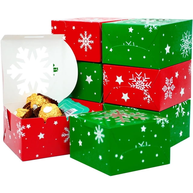 Cajas de galletas con ventana transparente Cajas de regalo de panadería para galletas, cupcakes, golosinas, comida Contenedores de cartón para pasteles