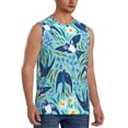 thumbnail image 2 of Bixox Men's Flying Swallows Printed Shirt Sleeveless Fitness Tank Top-Large, 2 of 7