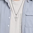 thumbnail image 4 of Cross Necklace for Men, Silver/Gold/Black Cross Pendant with 24" Chain, Religious Gifts for Men Women Christians, 4 of 5