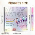thumbnail image 2 of 12 Colors Nail Art Pens Set, DIY Nail Art Markers for Gel Nails, 3D Nail Polish Pen, Graffiti Dotting Point Liner Pens, For Art Drawing Painting Liner Manicure Tools, 2 of 7