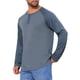 thumbnail image 5 of Camisetas de manga larga Raglan casual para hombres INSPIRE CHIC, estilo Henley, XL, azul oscuro, 5 of 6