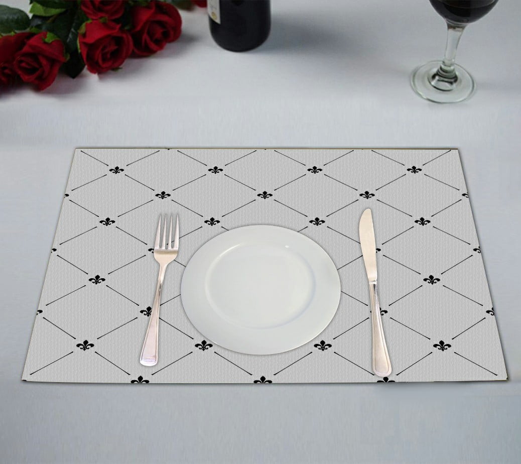 ABPHQTO Fleur De Lis Luxury Placemat 12x18 Inch,Set of 2 Table Placemats