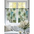 thumbnail image 3 of Tropical Plants Sheer Curtains 54 Inch Length 2 Panels Set, Summer Coastal Beach Coconut Tree Green Voile Window Treatment Rod Pocket Short Kitchen Curtains Drapes for Bedroom 52"x54"x2, 3 of 7