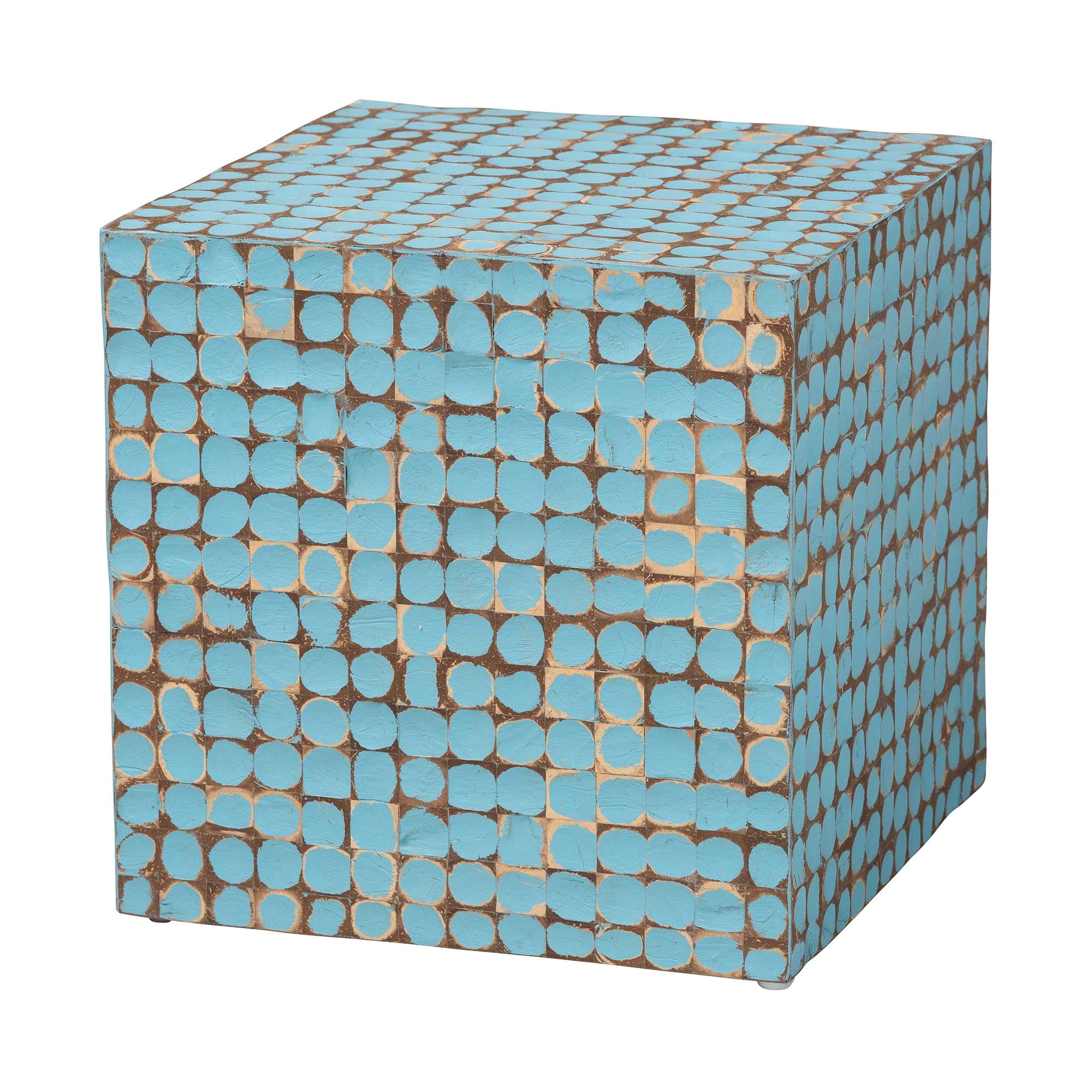 bali & pari Janella Boho End Table, Square, Sky Blue