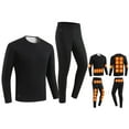 thumbnail image 2 of Winter Electric Heated Underwear Set Motorcycle Clothing Women Fleece Thermal Top Pants 30 Area Ski Heating Suit, 2 of 13