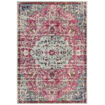 SAFAVIEH Madison Joandra Vintage Floral Area Rug, Fuchsia/Teal, 3' x 5'