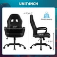 thumbnail image 5 of PC Gaming Chair Ergonomic Office Chair 250LBS Desk Chair with Lumbar Support Arms Headrest Executive Computer Chair for Adults, Black, 5 of 8