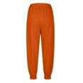 thumbnail image 3 of LLYwey Womens Casual Pants Ladies Solid Color Pocket Corset High Waist Sweatpants Long Pants New Full Length Pants Trousers Regular Fitted Orange M, 3 of 5