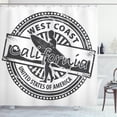 thumbnail image 1 of Ambesonne Ride the Wave Shower Curtain, Vintage USA Stamp, 69"Wx84"L, Grey White, 1 of 3
