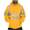 thumbnail image 2 of Miluxas Hi Vis Hoodie for Men Safety Hoodies for Men Reflective with Bottom, High Visibility Hoodie for Men with Construction Worker, Meets ANSI, Yellow, 2 of 6