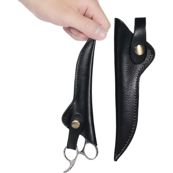 Perfehair Scissor Pouch Holster 2 Pack, Soft Leather Shear Holder Case for Hair Stylist,Barber, Hairdresser Scissors, Black