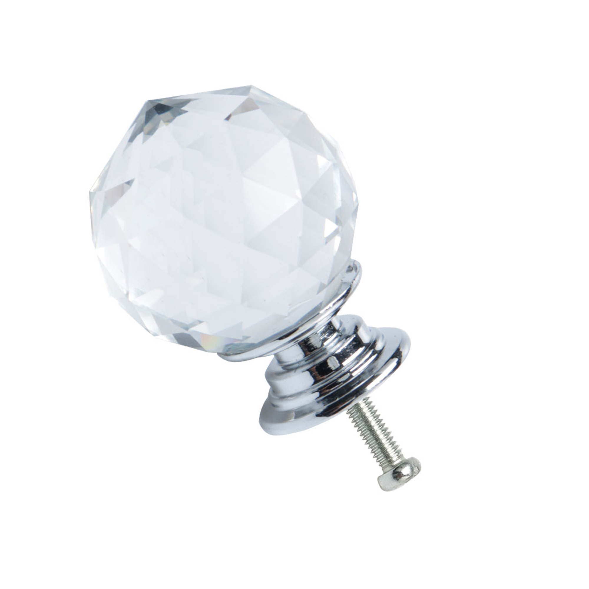 30mm Dia Crystal Knobs Wardrobe Dresser Door Knobs Pull Handle for Home