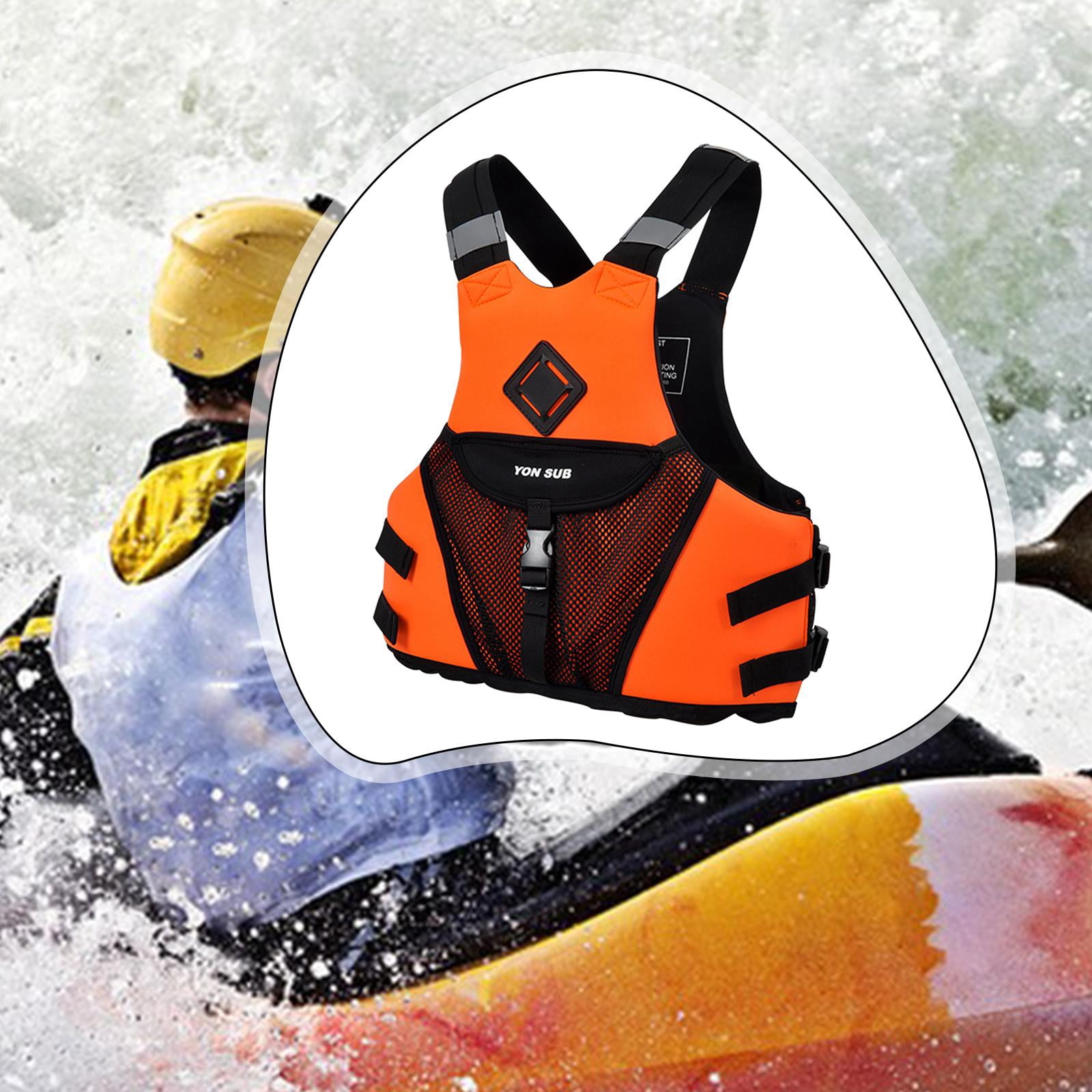 TTETTZ Adult Kayak Vest Multipurpose Life Jacket for Canoeing Water Sports Kayaking L Orange