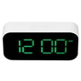 thumbnail image 2 of Verdant Touch L E D Reloj despertador digital LED Reloj despertador digital brillo ajustable 12/24 horas carcasa blanca fuente verde USB despertador para dormitorio oficina, 2 of 14
