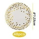thumbnail image 3 of 50 platos de papel para fiesta de oro blanco, vajilla desechable de papel de 9 pulgadas, suministros para fiestas de cumpleaños, 3 of 4