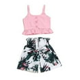 thumbnail image 3 of Sinhoon Cute Flamingo Toddler Baby Girls Pink Vest Crop Tops Flower Shorts Pants Outfits Set Clothes, 3 of 5