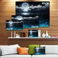 thumbnail image 4 of Designart Romantic Full Moon Over Sea Canvas Wall Art, 4 of 4