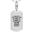 thumbnail image 5 of He'S Not Here Matthew 28:6 Stainless Steel or 18k Gold Premium Swivel Dog Tag Keychain, 5 of 16