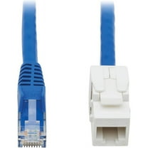 Tripp Lite N237-F18N-WHSH Cat6 Keystone Jack Cable Assembly, RJ45 M/F, 18 in., Blue - 1.50 ft Category 6 Network Cable for Wallplate, Network Device, Surveillance Camera, Access Point - First End: 1 x