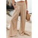 thumbnail image 1 of Pantalones anchos de mujer de talla grande de algodón y lino para primavera y verano, pantalones largos casuales con cintura elástica, versátiles, 1 of 6