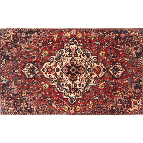 Ahgly Company Machine Washable Indoor Rectangle Traditional Saffron Red Area Rugs, 2' x 3'