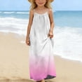 thumbnail image 6 of ATOGUTA Tween Girl Dresses Boho Spaghetti Strap Summer Vacation Beach Bodycon Maxi Dress Size 5T-14. Hot Pink, 6 of 6