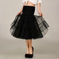 thumbnail image 6 of GYUJNB Women's 50s Petticoat Vintage Tulle Petticoat Puffy Tutu Skirts Crinoline Ballet Underskirts Half Black Petticoat, 6 of 7