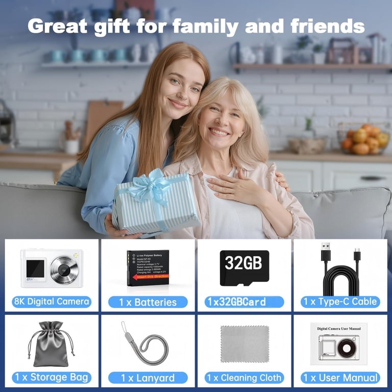 Zostuic 8K Ultra HD Video Camera, 96MP Digital Camera with