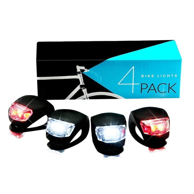 Ganfancp Led Bike Bicicleta Delantero Trasero Luces Set Empuje Ciclo Clip Luz Artículos En Liquidación 4Pcs Luz de Bicicleta