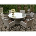 thumbnail image 4 of Florence 60 Inch Outdoor Patio Dining Table with 6 Chairs w/ Arms-Color:Beige, 4 of 7