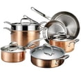 thumbnail image 2 of Lagostina 11-Piece Martellata Copper 3-Ply Cookware Set, 2 of 9