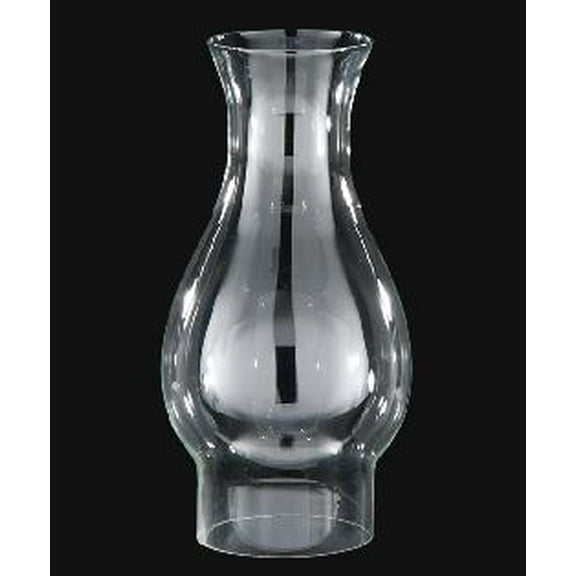 B&P Lamp® 3 Inch by 4 Inch Bulge by 8 1/2 Inch Tall Clear Glass Chimney with Flair Top Design for Vintage and Antique Style Globes