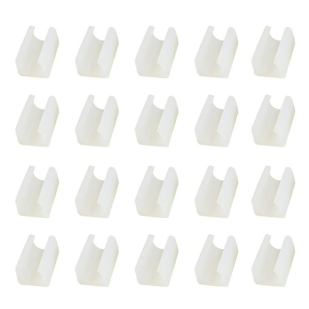 Pata de silla Tubo redondo Extremo de tubo Pie de mesa Sillón Muebles Amortiguador Forma de U Plástico Blanco Diámetro 14 mm, 20 piezas STOL