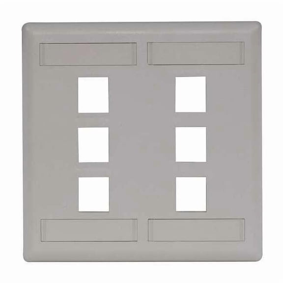 Hubbell Premise Wiring Plate,6 Ports,Office White,Flush IFP26OW