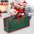 thumbnail image 3 of Christmas Tree Storage Bag Plastic,Waterproof Dustproofs Outdoor Home Christmas Tree Storage Bag with Reinforced Handles and Dual Zipper Heavy Duty Canvas Bags 65x30x15inch, 3 of 7